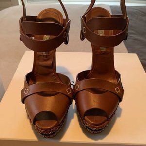 Casadei Brown Cork Platform Sandal Size 36